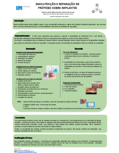 MANUTENÇÃO E REPARAÇÃO DE PRÓTESES SOBRE IMPLANTES