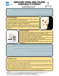 Reabilitação unitária sobre implantes – Aparafusadas Vs Cimentadas