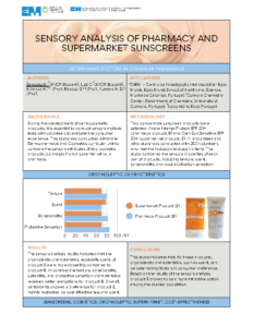 Sensory Analysis of Pharmacy and Supermarket Sunscreens