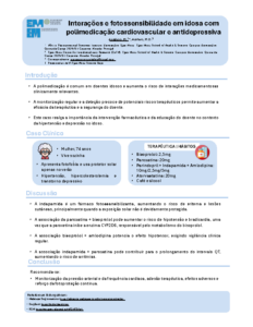 Interações e fotossensibilidade em idosa com polimedicação cardiovascular e antidepressiva