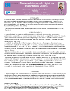 Técinicas de impressão digital em implantologia unitária