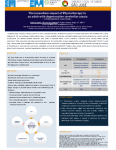 The immediate impact of Physiotherapy in an adult with degenerative cerebellar ataxia